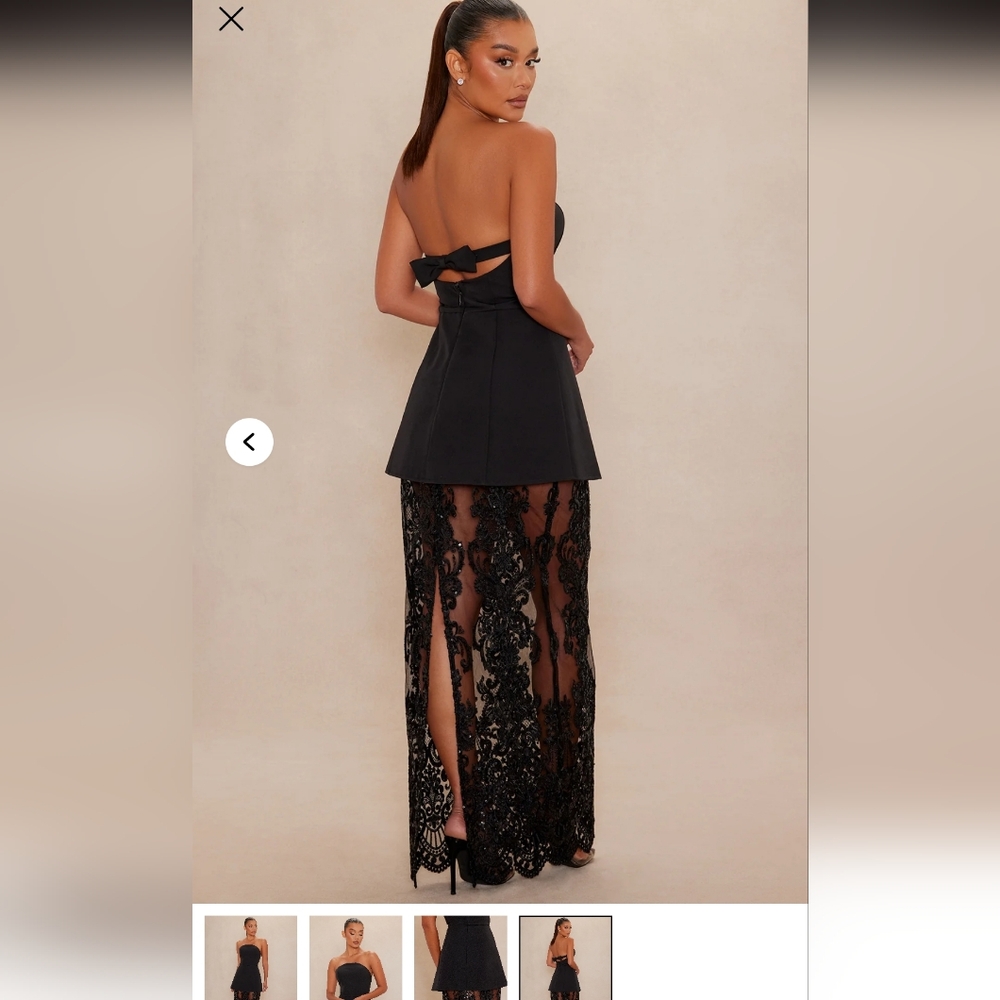 Fashion Nova Black Strapless Lace Jumpsuit
